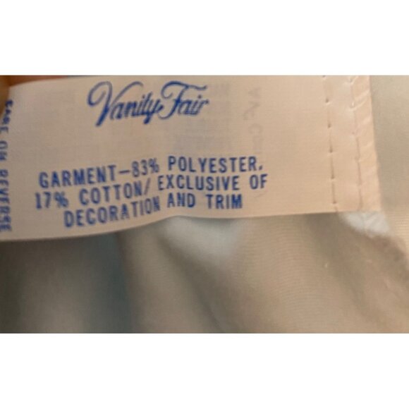 Vanity Fair Blue Long Sleeve Nightgown Lace Trim Floral Details Large - Picture 5 of 10